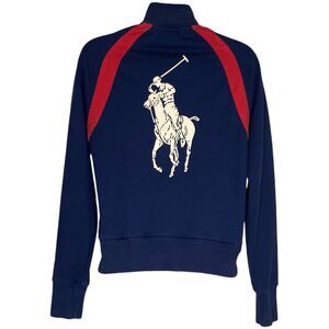 Ralph Lauren RLX Jacket Womens XS Tennis US Open 2006 Warmup Big Pony Navy Blue